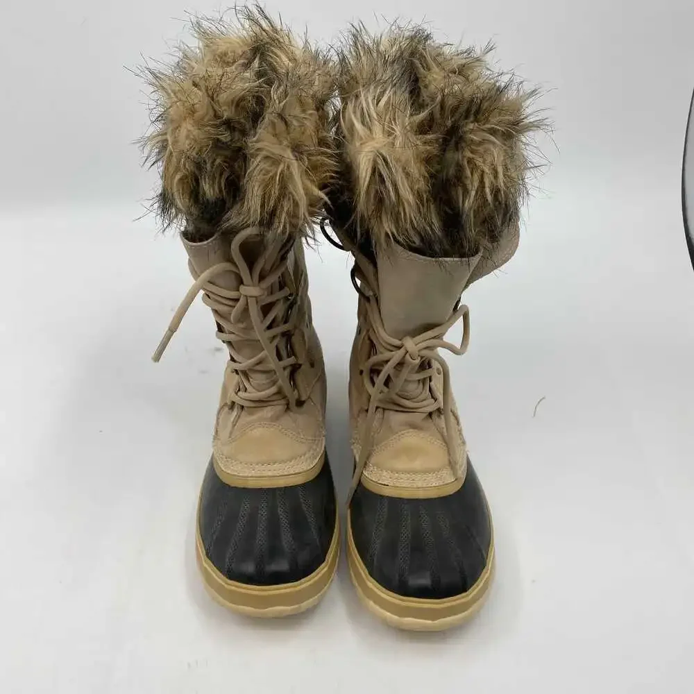 Sorel Joan of Arctic Snow Boot | Women's 8 Tan Leather Waterproof Fur Trim